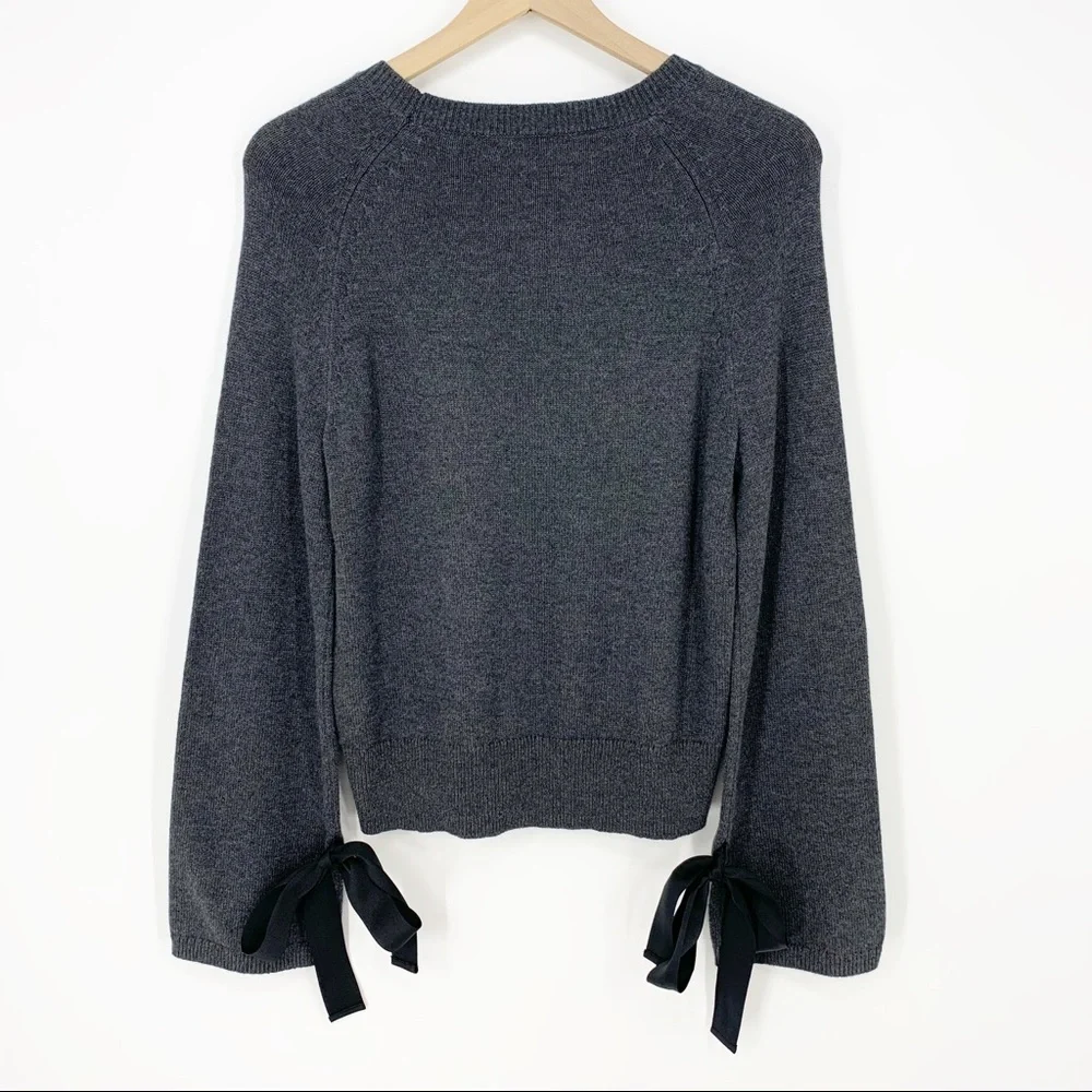 J.Crew‎ Mercantile Tie Bell-Sleeve Pullover Sweater